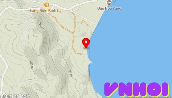 bản đồ của Bãi Biển Bình Lập Nhà chòi trên bãi biển trong Khánh Hòa