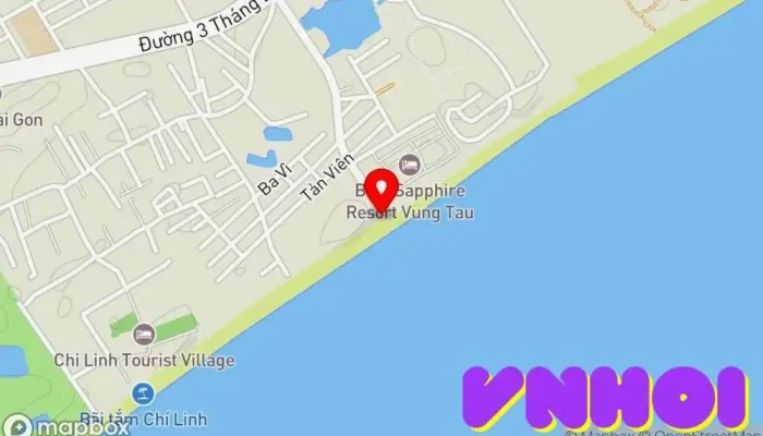 bản đồ của Bãi biển Long Cung Thắng cảnh, Điểm thu hút khách du lịch trong Bà Rịa - Vũng Tàu