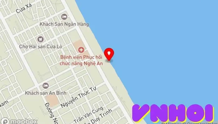 bản đồ của Bãi Tắm Cửa Lò Điểm thu hút khách du lịch trong Nghệ An