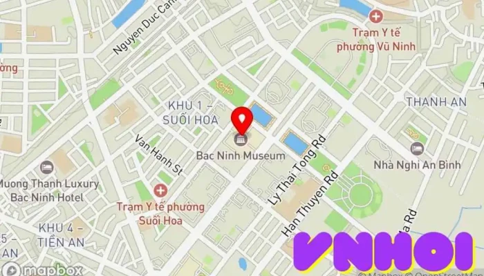 bản đồ của Bảo tàng Bắc Ninh Bảo tàng, Điểm thu hút khách du lịch trong Bắc Ninh