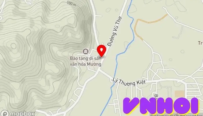 bản đồ của Bảo Tàng Di Sản Văn Hoá Mường Bảo tàng dân tộc học, Điểm thu hút khách du lịch trong Hòa Bình