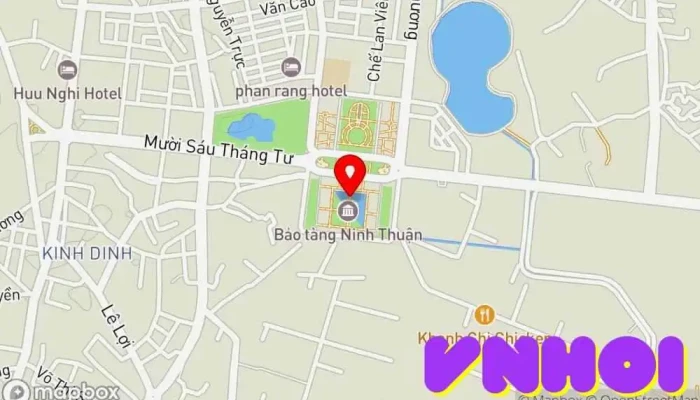 bản đồ của Bảo Tàng Ninh Thuận Bảo tàng, Điểm thu hút khách du lịch trong Ninh Thuận