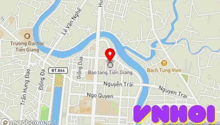 bản đồ của Bảo tàng Tiền Giang Bảo tàng, Điểm thu hút khách du lịch trong Tiền Giang