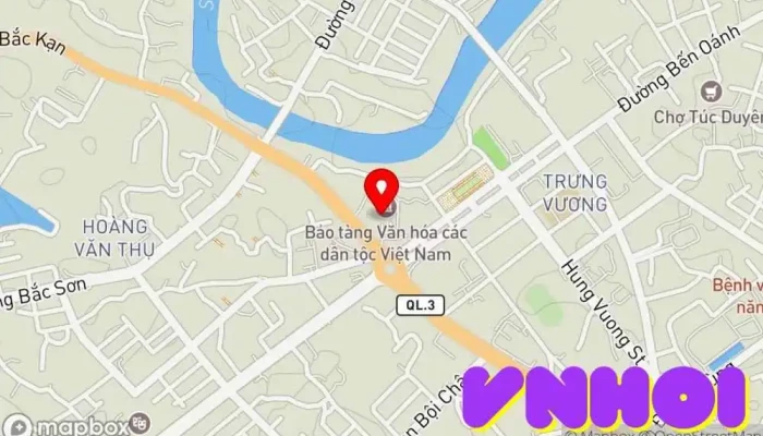 bản đồ của Bảo tàng Văn hóa các Dân tộc Việt Nam Bảo tàng dân tộc học, Điểm thu hút khách du lịch trong Thái Nguyên