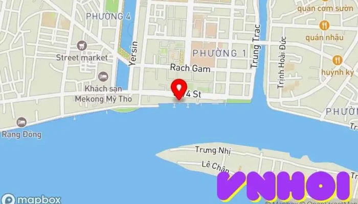 bản đồ của BẾN TÀU ĐÓN KHÁCH DU LỊCH MỸ THO ( MYTHOTOURIST) Bến du thuyền trong Tiền Giang