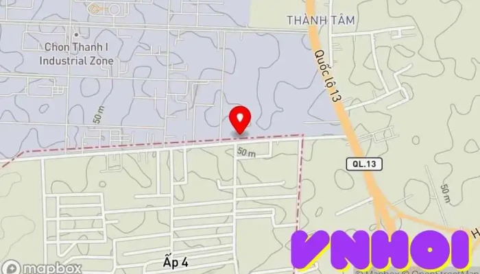 bản đồ của Chợ Đêm KCN BẦU BÀNG Chợ đêm trong Bình Phước