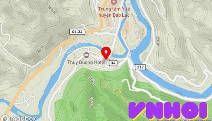 bản đồ của Chợ Đêm Thị Trấn Bảo Lạc Chợ đêm trong Cao Bằng