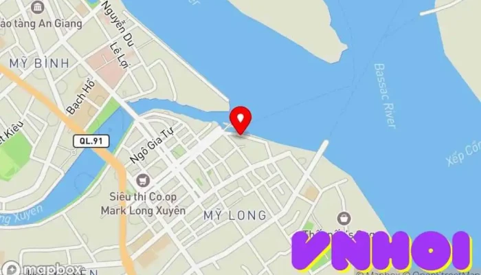 bản đồ của Chợ Nổi Long Xuyên Chợ nổi trong An Giang