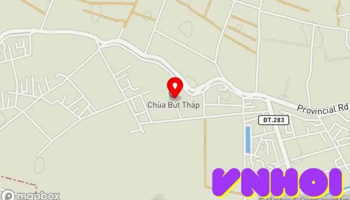bản đồ của Chùa Bút Tháp Chùa phật giáo trong Bắc Ninh