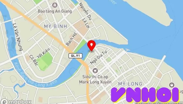 bản đồ của Chùa Ông Bắc 廣東會館 (Bắc Đế Miếu) Nơi thờ cúng, Chùa phật giáo, Điểm thu hút khách du lịch trong An Giang