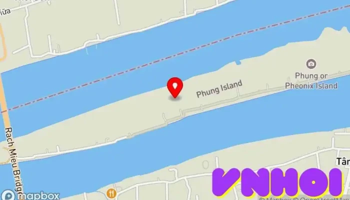 bản đồ của Cồn Phụng Điểm thu hút khách du lịch trong Bến Tre