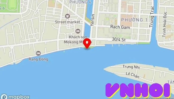 bản đồ của Công Ty Du Lịch Non Sông Việt Đại lý du lịch, Đại lý vé máy bay, Đại lý cho thuê xe ô tô, Khách sạn nghỉ dưỡng trong Tiền Giang