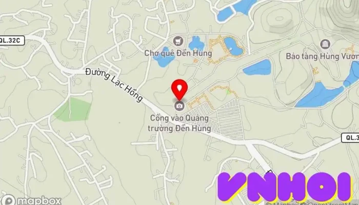 bản đồ của Cổng vào Quảng trường Đền Hùng Điểm thu hút khách du lịch trong Hy Cương
