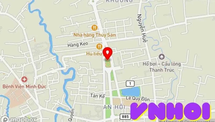bản đồ của Công Viên Đồng Khởi Công viên trong Bến Tre