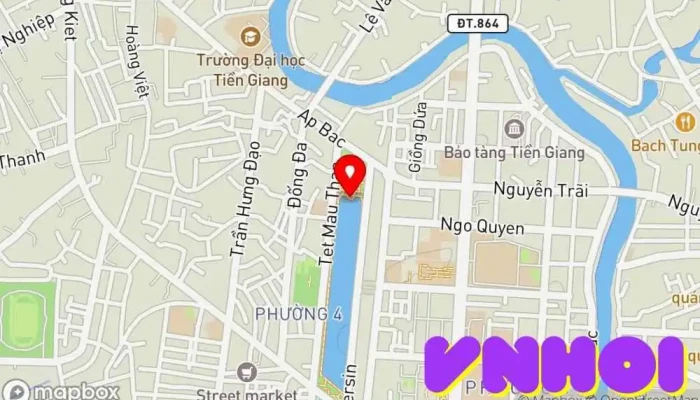 bản đồ của Công viên giếng nước Công viên trong Tiền Giang