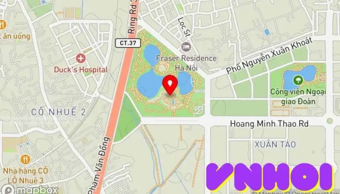 bản đồ của Công viên Hòa Bình Công viên trong Hà Nội