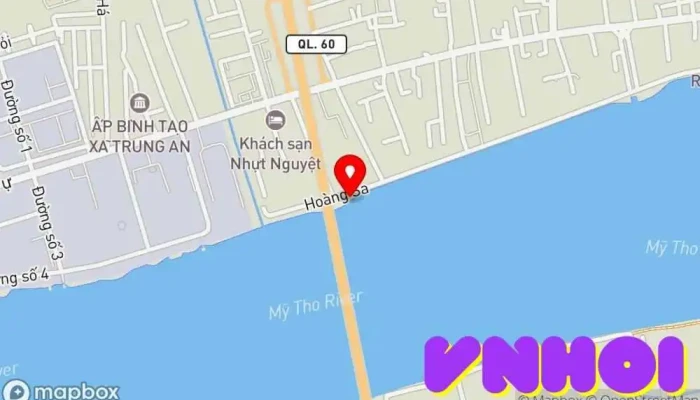 bản đồ của Công viên Thảm Xanh Kè dọc sông Tiền Công viên trong Tiền Giang