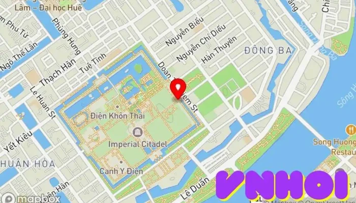bản đồ của Cửa Hiển Nhơn Điểm mốc lịch sử trong Thành phố Huế