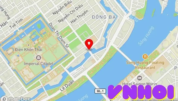 bản đồ của Cửa Thượng Tứ Điểm mốc lịch sử trong Thành phố Huế