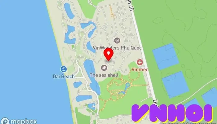 bản đồ của Cung Điện Hải Vương Công viên thủy cung trong Kiên Giang