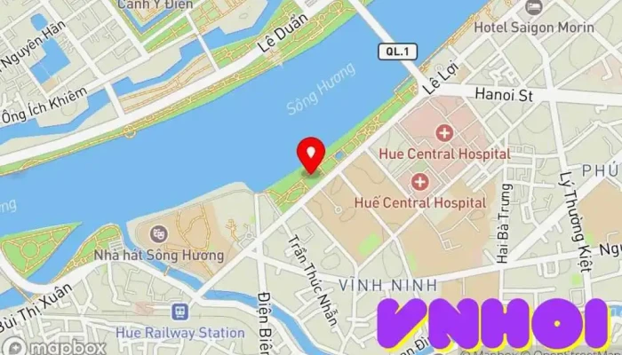 bản đồ của Đài tưởng niệm chiến sỹ trận vong Điểm mốc lịch sử trong Thành phố Huế