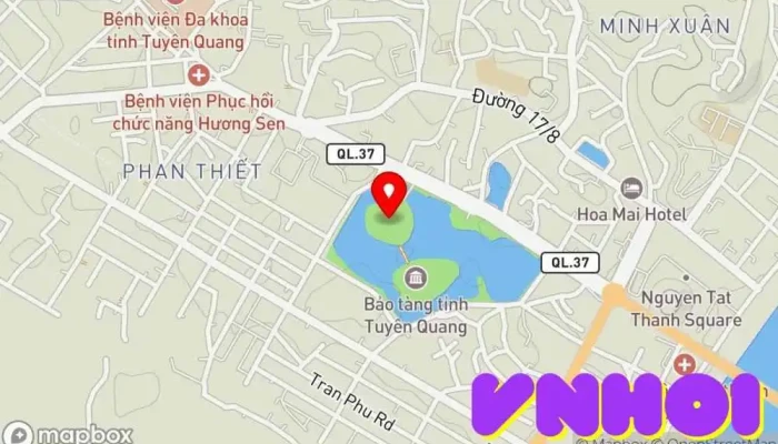 bản đồ của Đài tưởng niệm Tuyên Quang Đài tưởng niệm chiến tranh, Điểm thu hút khách du lịch trong Tuyên Quang