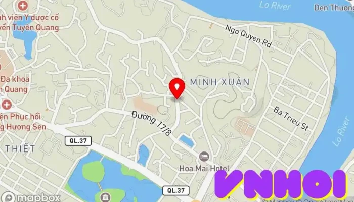 bản đồ của Đền Cảnh Xanh Nơi thờ cúng trong Tuyên Quang