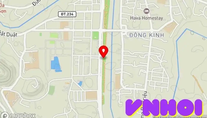 bản đồ của Đền Cửa Đông Cơ sở tôn giáo trong Lạng Sơn