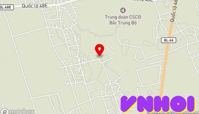 bản đồ của Đền Diên Cờ Địa điểm hành hương trong Nghệ An