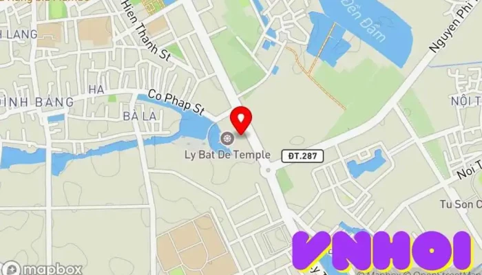 bản đồ của Đền Đô Nơi thờ cúng, Điểm đến tôn giáo trong Bắc Ninh
