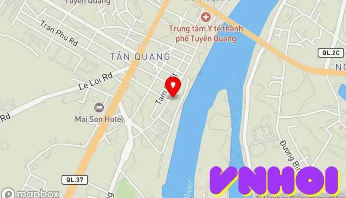 bản đồ của Đền Hạ Nơi thờ cúng, Điểm thu hút khách du lịch trong Tuyên Quang