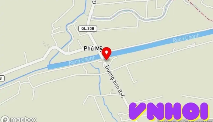 bản đồ của Di tích Bến đò Phú Mỹ Tượng đài, Điểm thu hút khách du lịch trong Tiền Giang