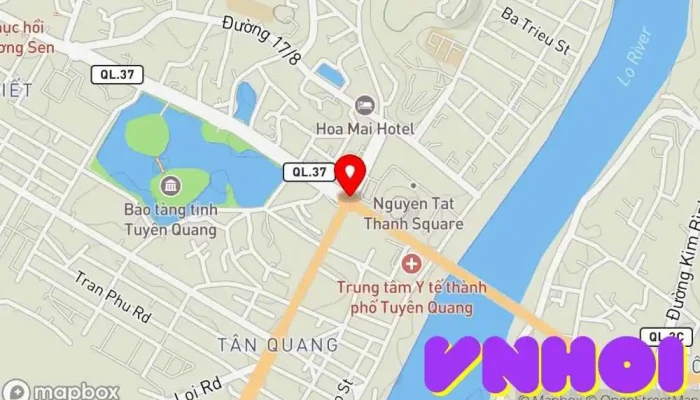 bản đồ của Di tích thành cổ Tuyên Quang Điểm thu hút khách du lịch trong Tuyên Quang