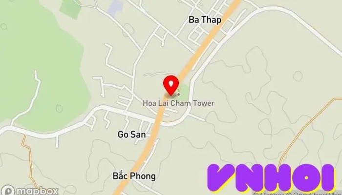 bản đồ của Di tích Tháp Chăm Hòa Lai Điểm mốc lịch sử, Điểm thu hút khách du lịch trong Ninh Thuận