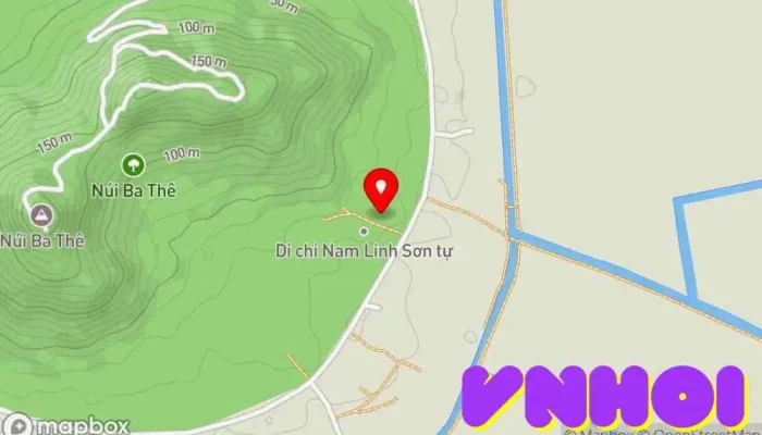 bản đồ của Di tích Văn hóa Óc Eo (Chùa Linh Sơn Cổ Tự) Chùa phật giáo trong An Giang