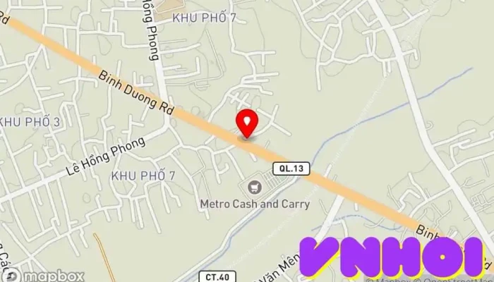 bản đồ của Địa Chỉ Dự án nhà trong Bình Dương