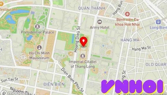 bản đồ của Điện Kính Thiên Điểm mốc lịch sử, Điểm thu hút khách du lịch trong Hà Nội