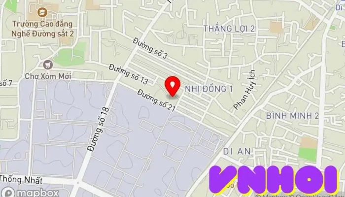 bản đồ của Đình Thần Dĩ An Nơi thờ cúng trong Bình Dương