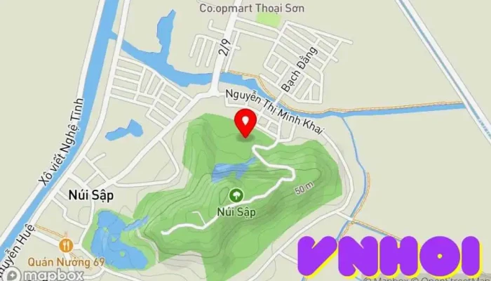 bản đồ của Đồi Mộng Mơ Thắng cảnh trong An Giang
