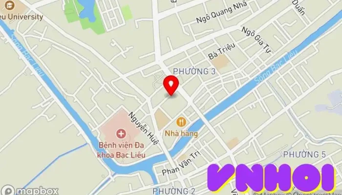 bản đồ của Đồng Hồ Thái Dương Điểm thu hút khách du lịch trong Bạc Liêu