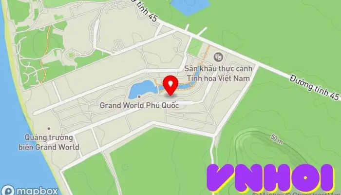 bản đồ của Happy Bông Phú Quốc - Nhà hàng Homestay Grand World Phú Quốc Nhà hàng, Khu ăn uống, Khách sạn nghỉ dưỡng trong Kiên Giang