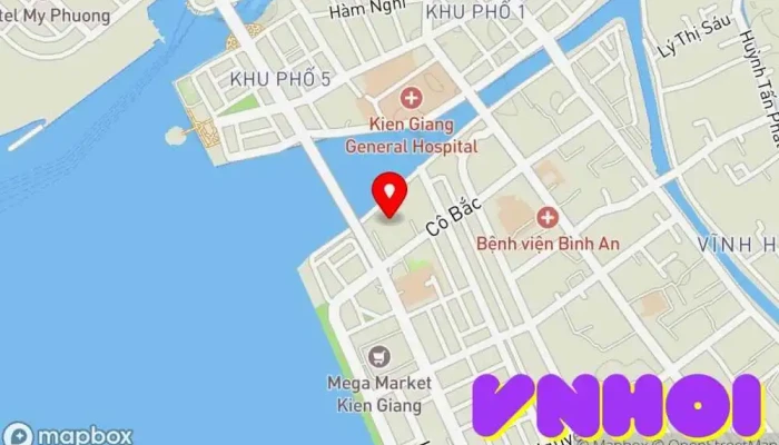 bản đồ của Hòa Bình Rạch Giá Resort Khách sạn, Phòng tiệc, Nhà hàng chuyên phục vụ bữa sáng, Hội họp, Nhà hàng điểm tâm, Quán cà phê internet, Nhà hàng trong Kiên Giang