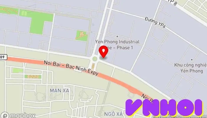 bản đồ của Khu Công Nghiệp Yên Phong 1 Công ty bất động sản công nghiệp, Văn phòng công ty trong Bắc Ninh