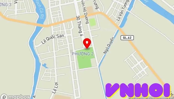bản đồ của Khu di tích Núi Đất Điểm thu hút khách du lịch trong Long An