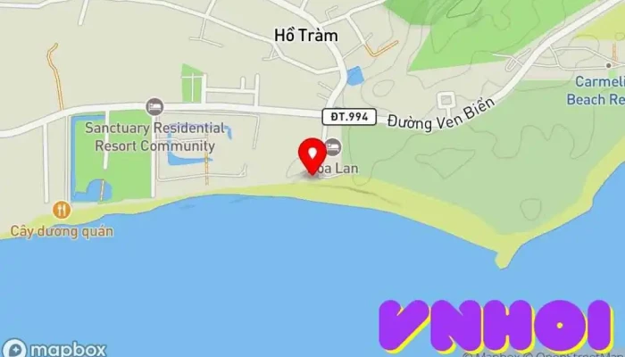 bản đồ của Khu du lịch- bãi tắm công cộng Hồ Tràm Điểm thu hút khách du lịch trong Bà Rịa - Vũng Tàu