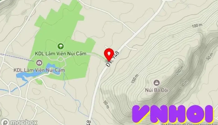 bản đồ của Khu du lịch Lâm Viên Núi Cấm Công viên giải trí, Tàu điện cáp treo, Công viên nước trong An Giang