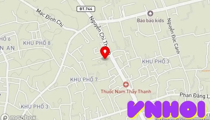 bản đồ của Khu vui chơi giải trí Điểm thu hút khách du lịch trong Bình Dương