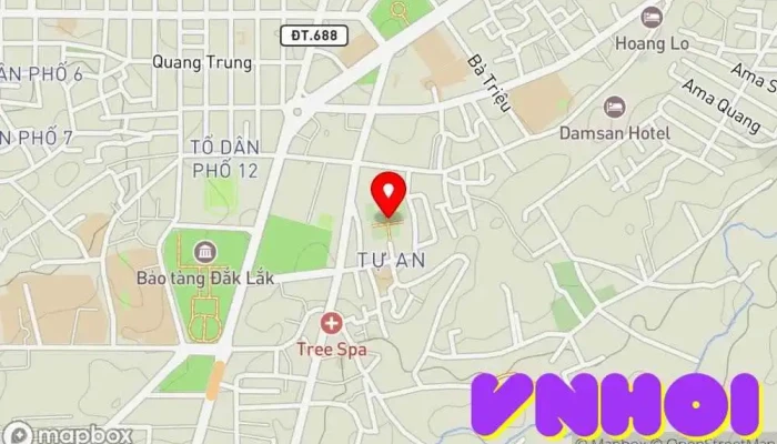bản đồ của Nhà Đày Buôn Ma Thuột Địa điểm lịch sử, Điểm thu hút khách du lịch trong Đắk Lắk