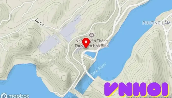 bản đồ của Nhà Máy Thủy Điện Hòa Bình Nhà máy thủy điện, Nhà máy điện trong Hòa Bình
