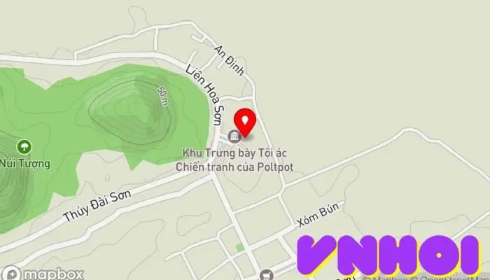 bản đồ của Nhà Mồ Ba Chúc Bảo tàng chiến tranh trong An Giang